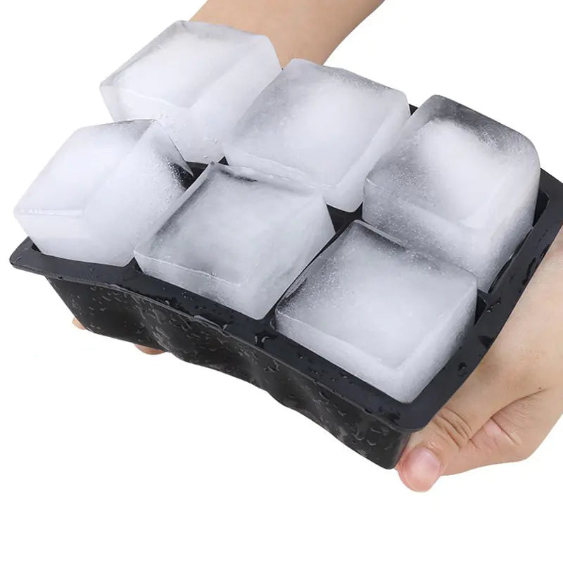 Silicone Ice Cube Tray with 6 Sphere Molds and Lid