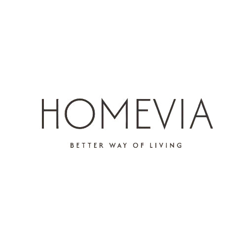 HOMEVIA logo on a beige background with text 'Better Way of Living'.