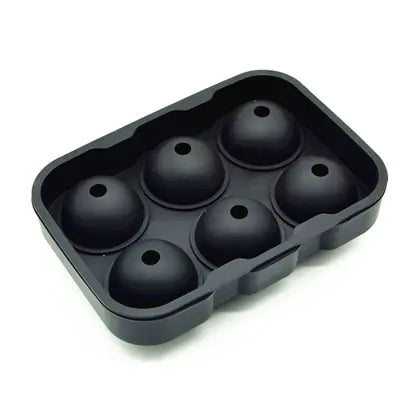 Silicone Ice Cube Tray with 6 Sphere Molds and Lid